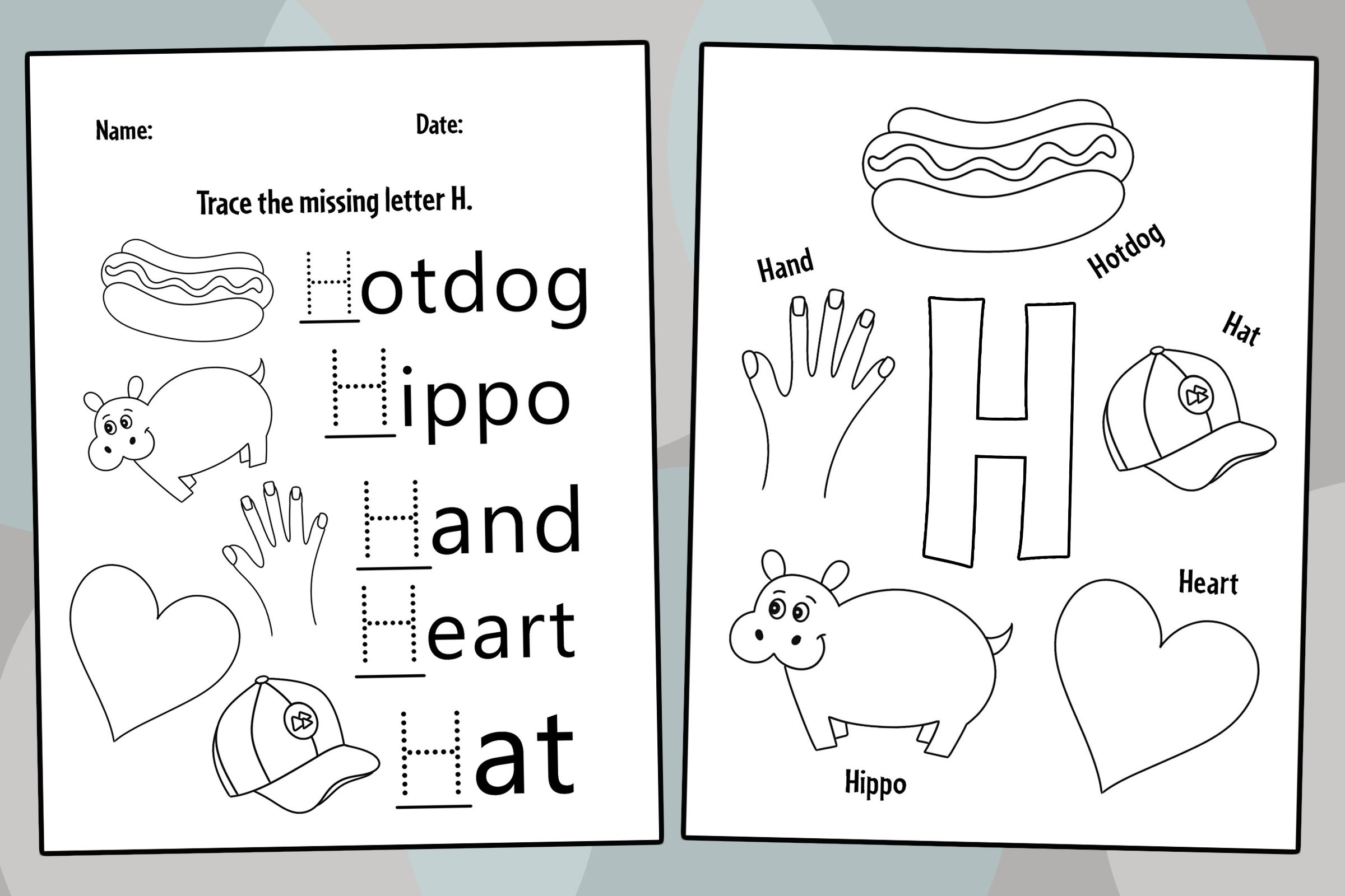 Free Letter H Worksheets For Preschool ⋆ The Hollydog Blog for Letter H Worksheets