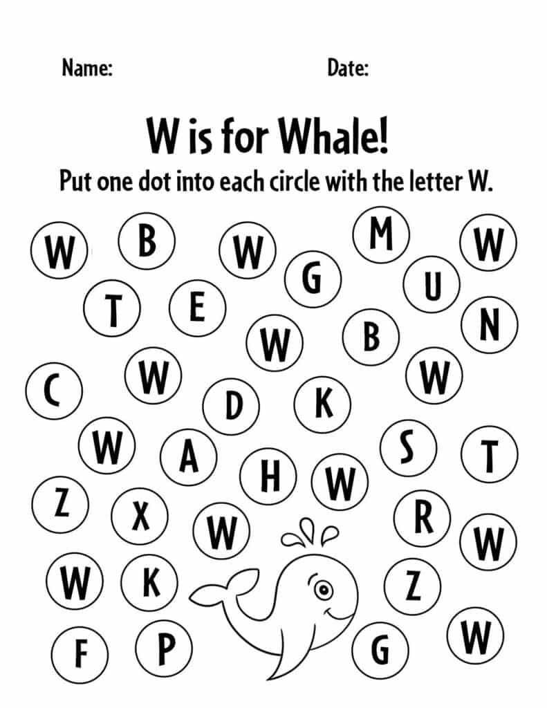 Free Letter W Worksheets For Preschool ⋆ The Hollydog Blog in Letter W Worksheets