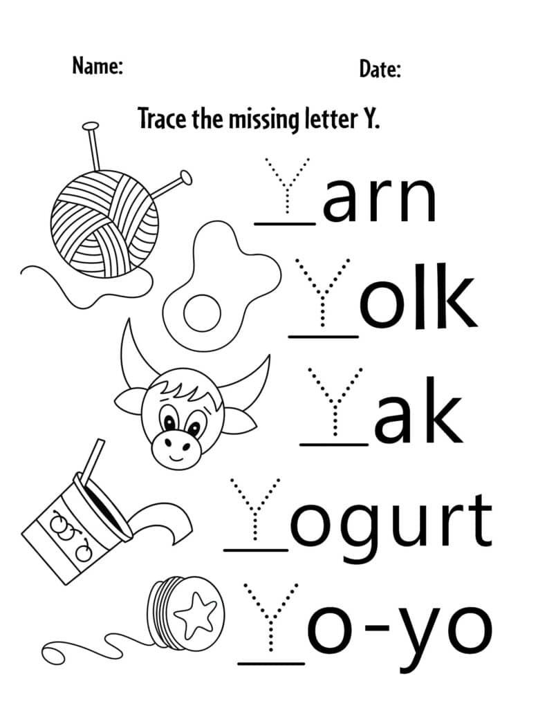 Free Letter Y Worksheets For Preschool! ⋆ The Hollydog Blog inside Letter Y Worksheets