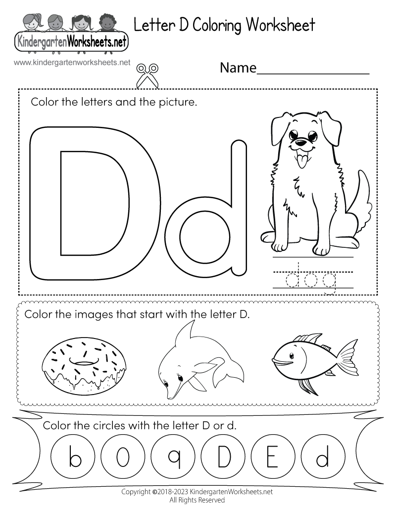 Letter D Coloring Worksheet - Free Printable, Digital, &amp; Pdf within Letter D Worksheets