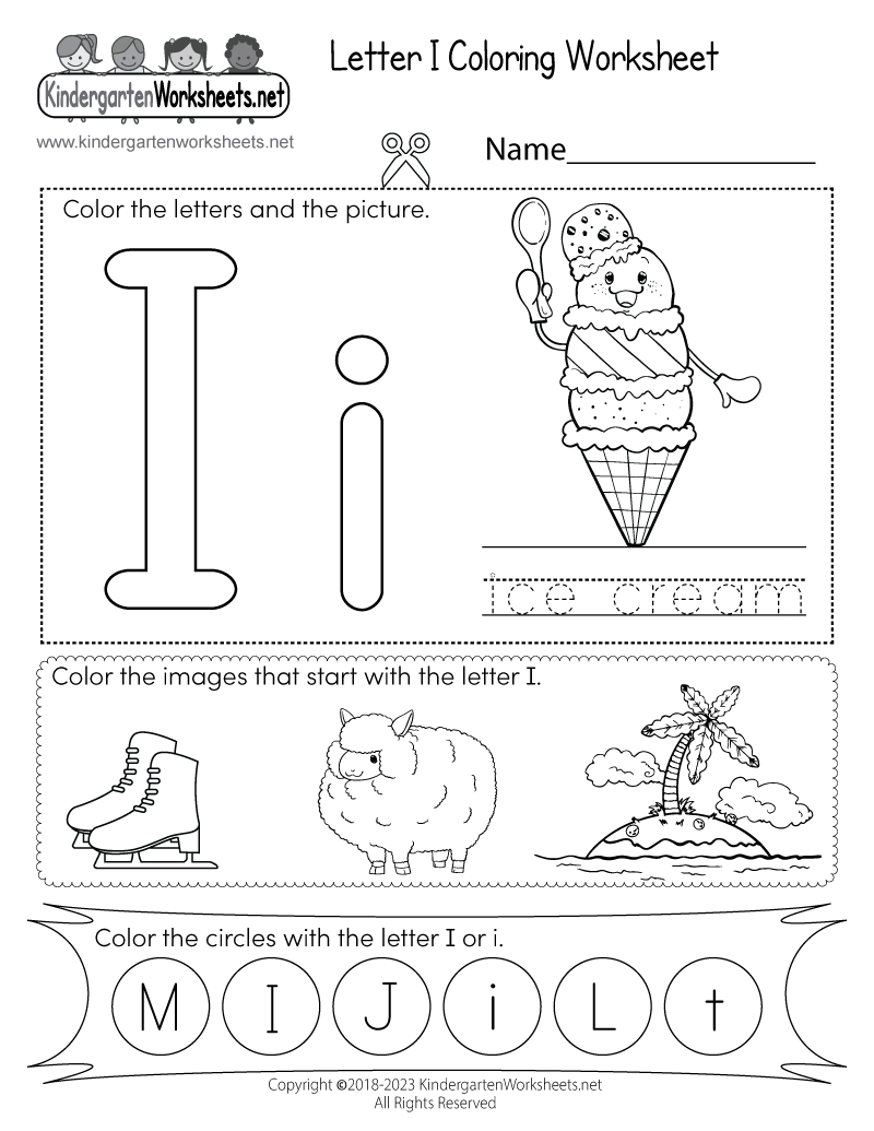 Letter I Coloring Worksheet - Free Printable, Digital, &amp; Pdf pertaining to Letter I Worksheets