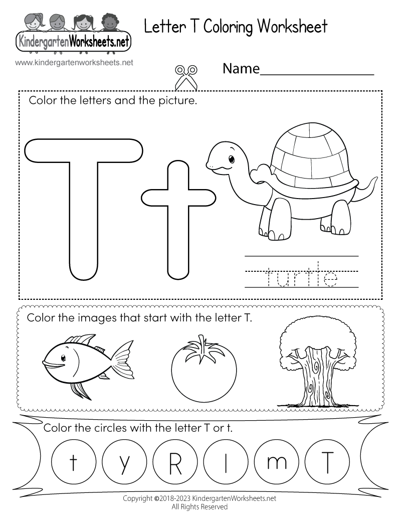 Letter T Coloring Worksheet - Free Printable, Digital, &amp; Pdf within Letter T Worksheets