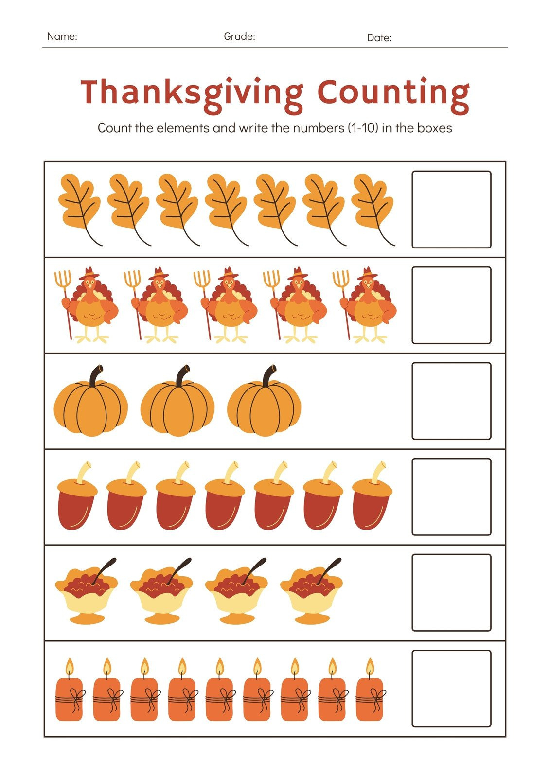 Customize 257+ Thanksgiving Worksheet Templates Online - Canva with Thanksgiving Theme Preschool Worksheets