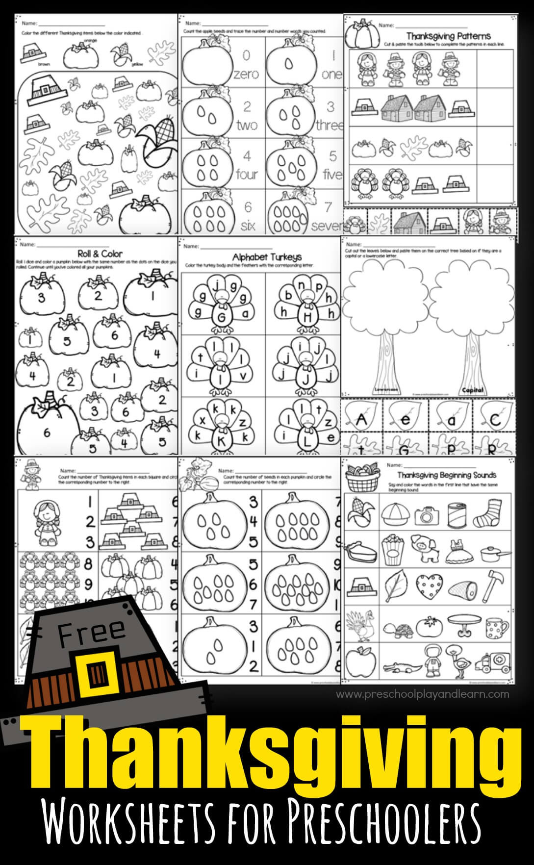 🦃 Free Printable Thanksgiving Worksheets For Preschoolers in Thanksgiving Theme Preschool Worksheets