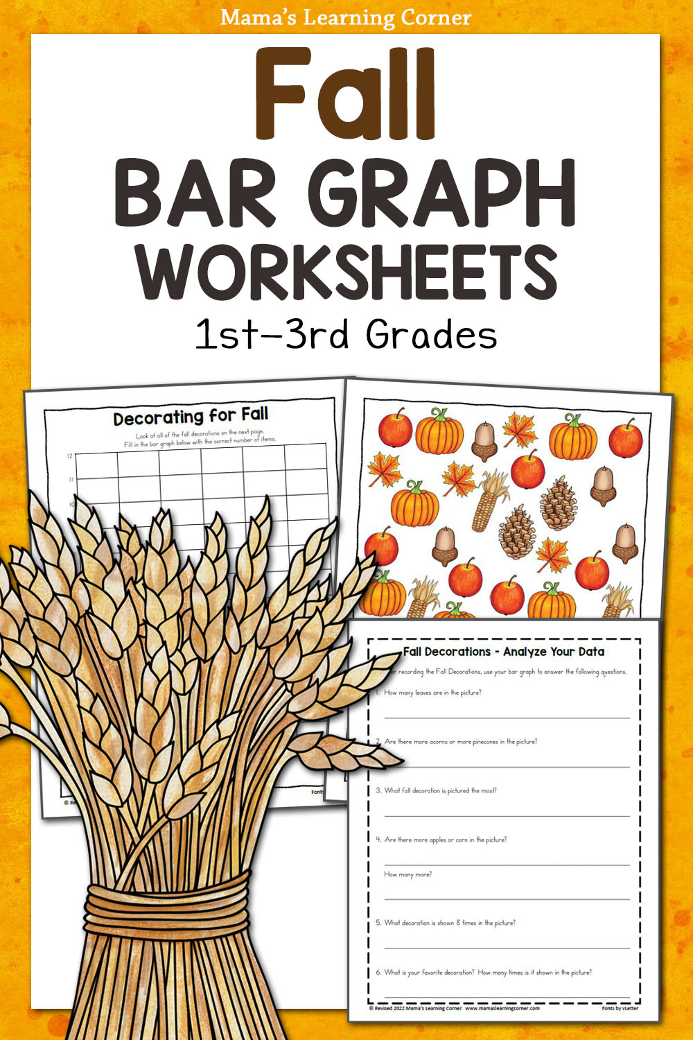 Fall Bar Graph Worksheets - Mamas Learning Corner throughout Thanksgiving Bar Graph Worksheets