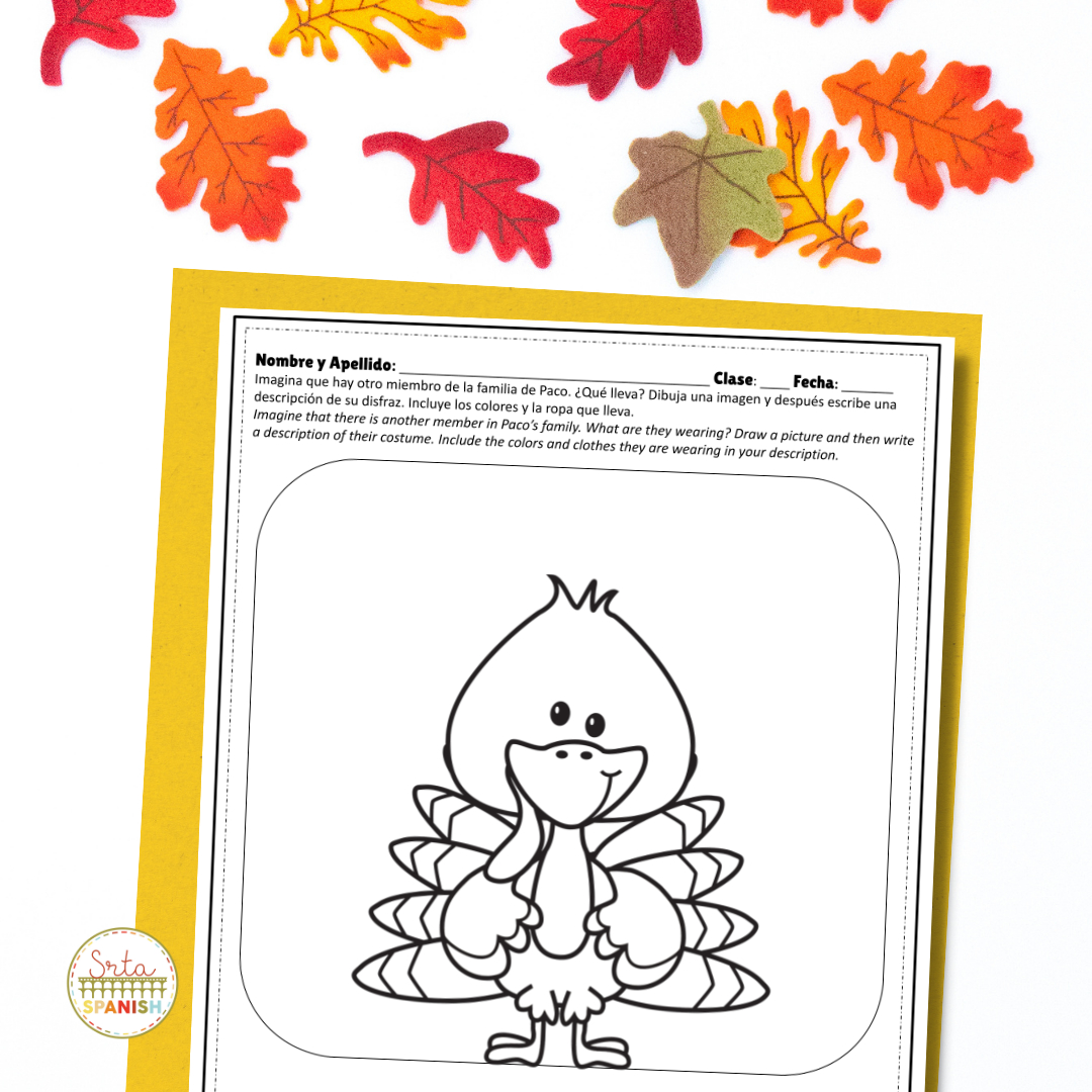 Free Activity For Thanksgiving In Spanish Class - Srta Spanish regarding Free Printable Spanish Thanksgiving Worksheets