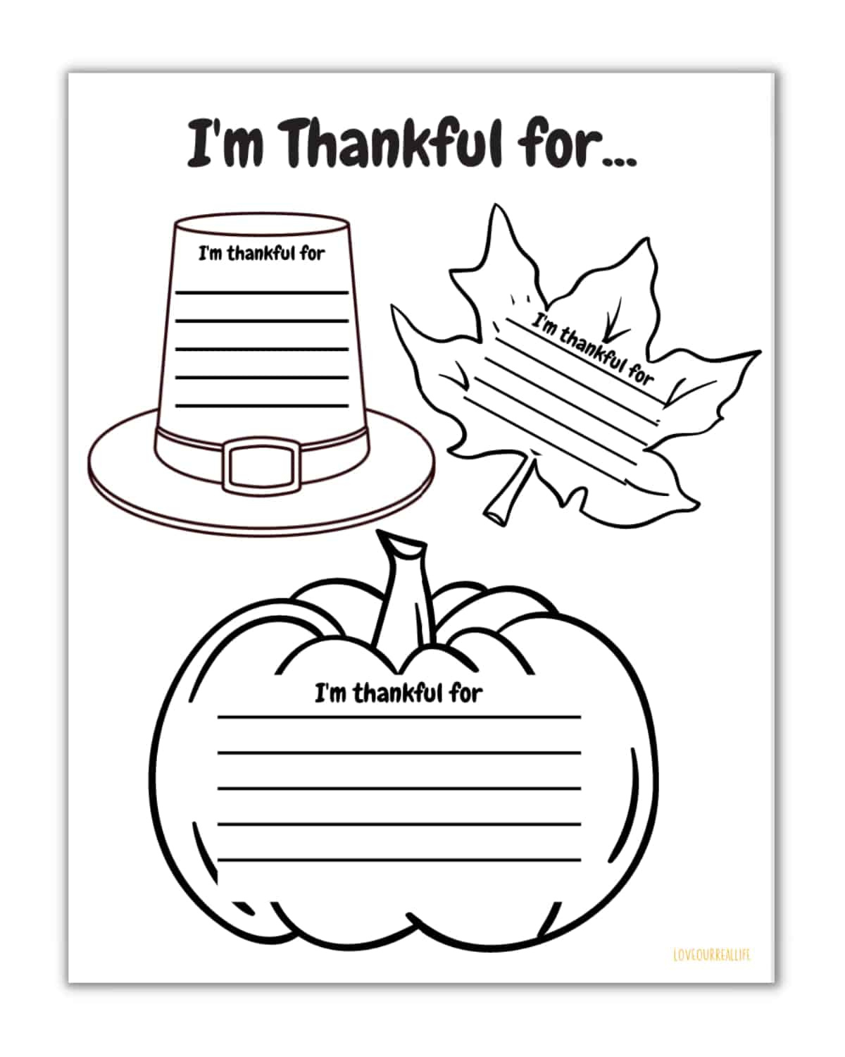 Free I&amp;#039;M Thankful For Printable And Worksheets For Kids ⋆ Love for I Am Thankful For Thanksgiving Worksheets