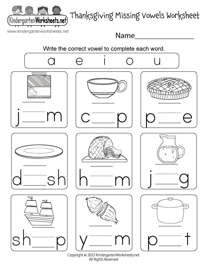 Free Printable Thanksgiving Phonics Worksheet pertaining to Thanksgiving Phonics Worksheets