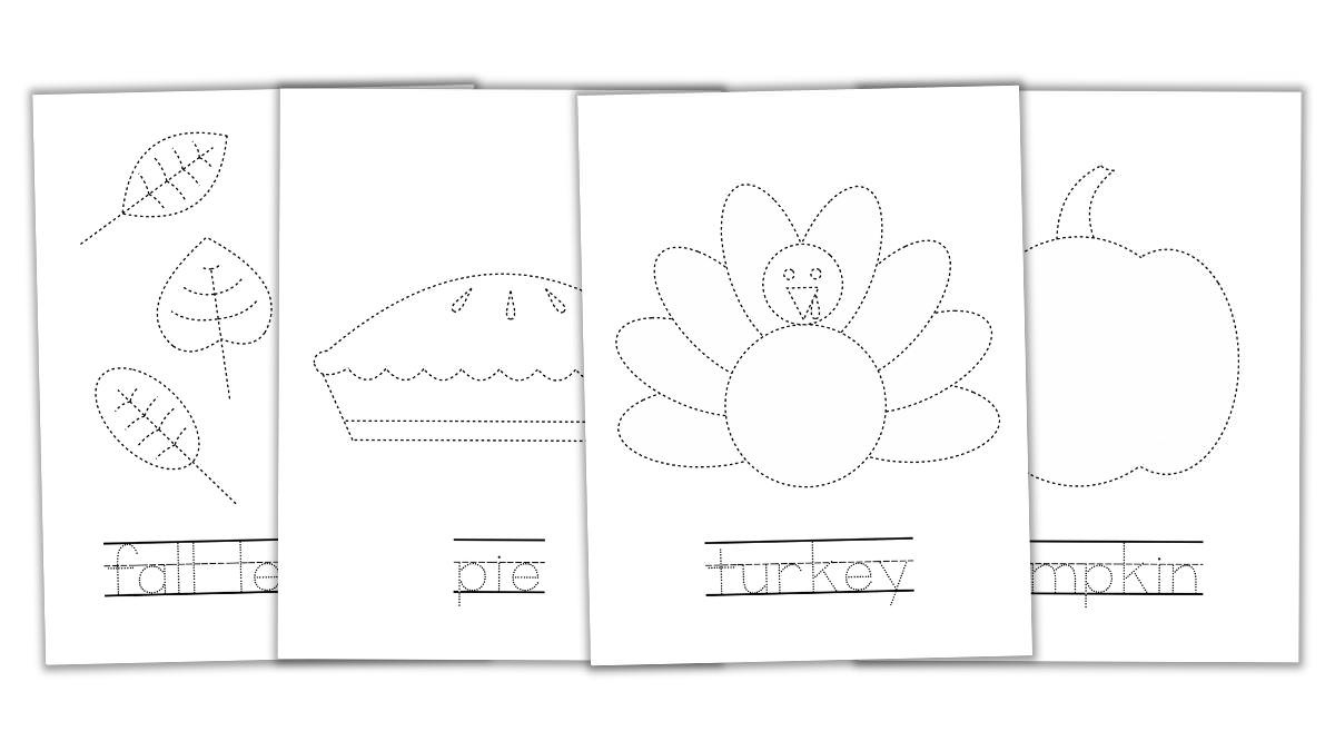 Free Printable Thanksgiving Tracing Worksheets For Preschool - The within Tracing Thanksgiving Worksheets