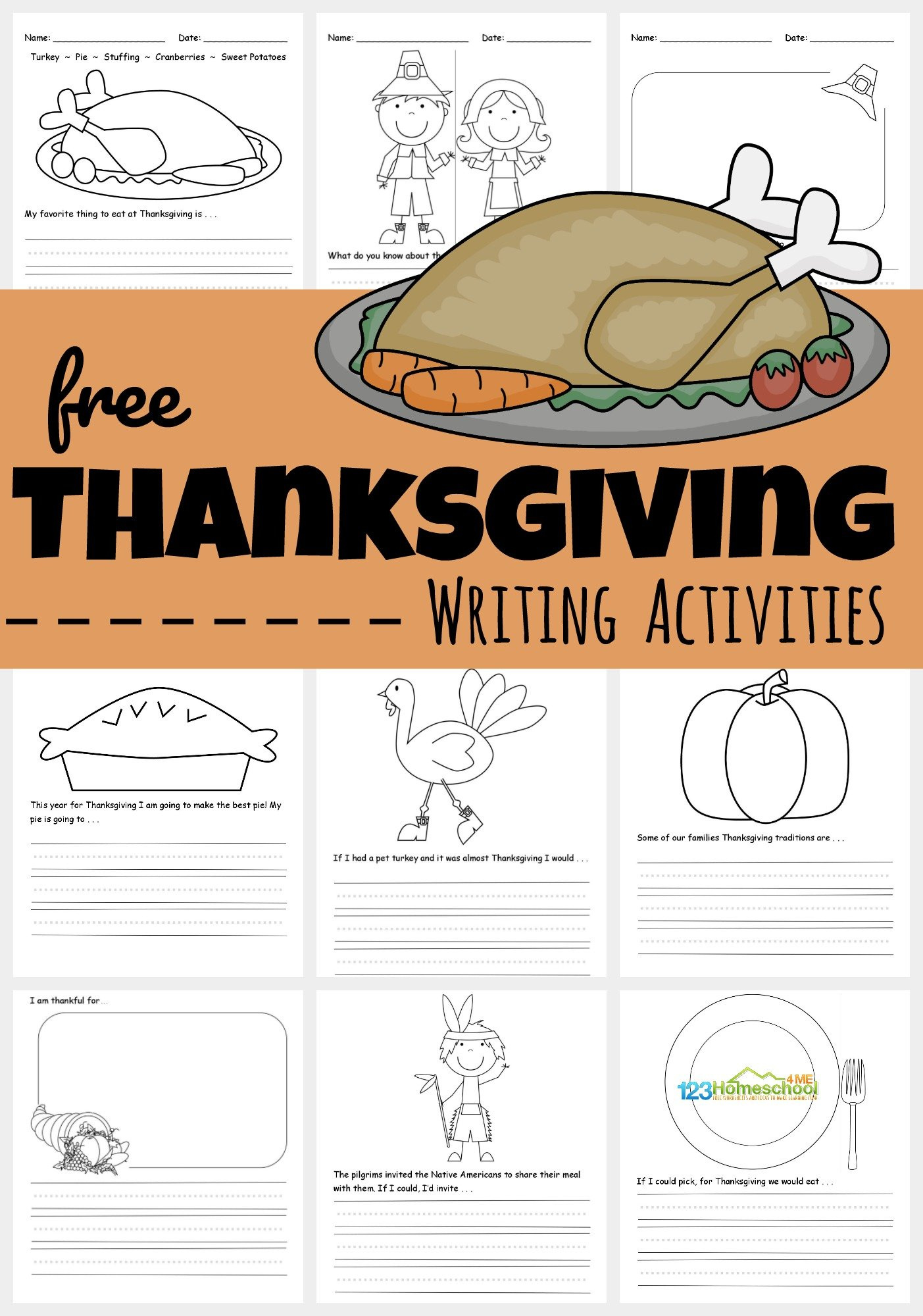 Free Printable Thanksgiving Writing Activities regarding Free Printable Thanksgiving Worksheets For 4Th Grade