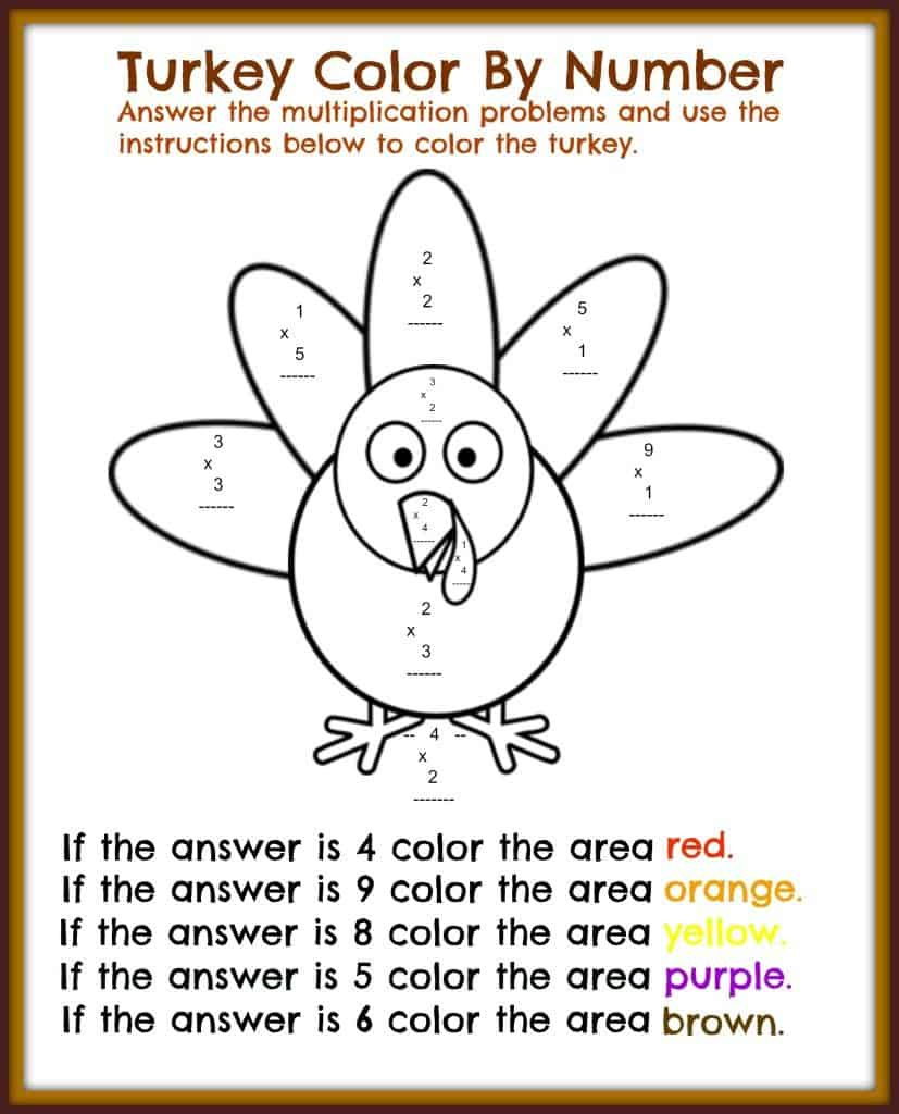 Free Thanksgiving Printable Math Worksheets - Midwest Modern Momma for Thanksgiving Division Worksheets