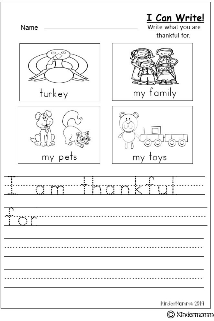 Free Thanksgiving Writing Worksheets regarding Thanksgiving Handwriting Worksheets