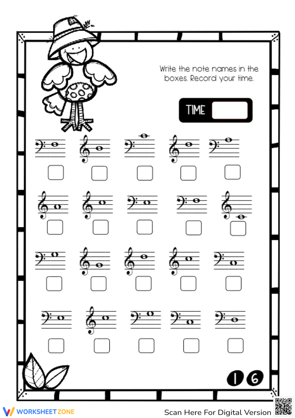 Grade 6 Thanksgiving Music Worksheets with Thanksgiving Music Theory Worksheets