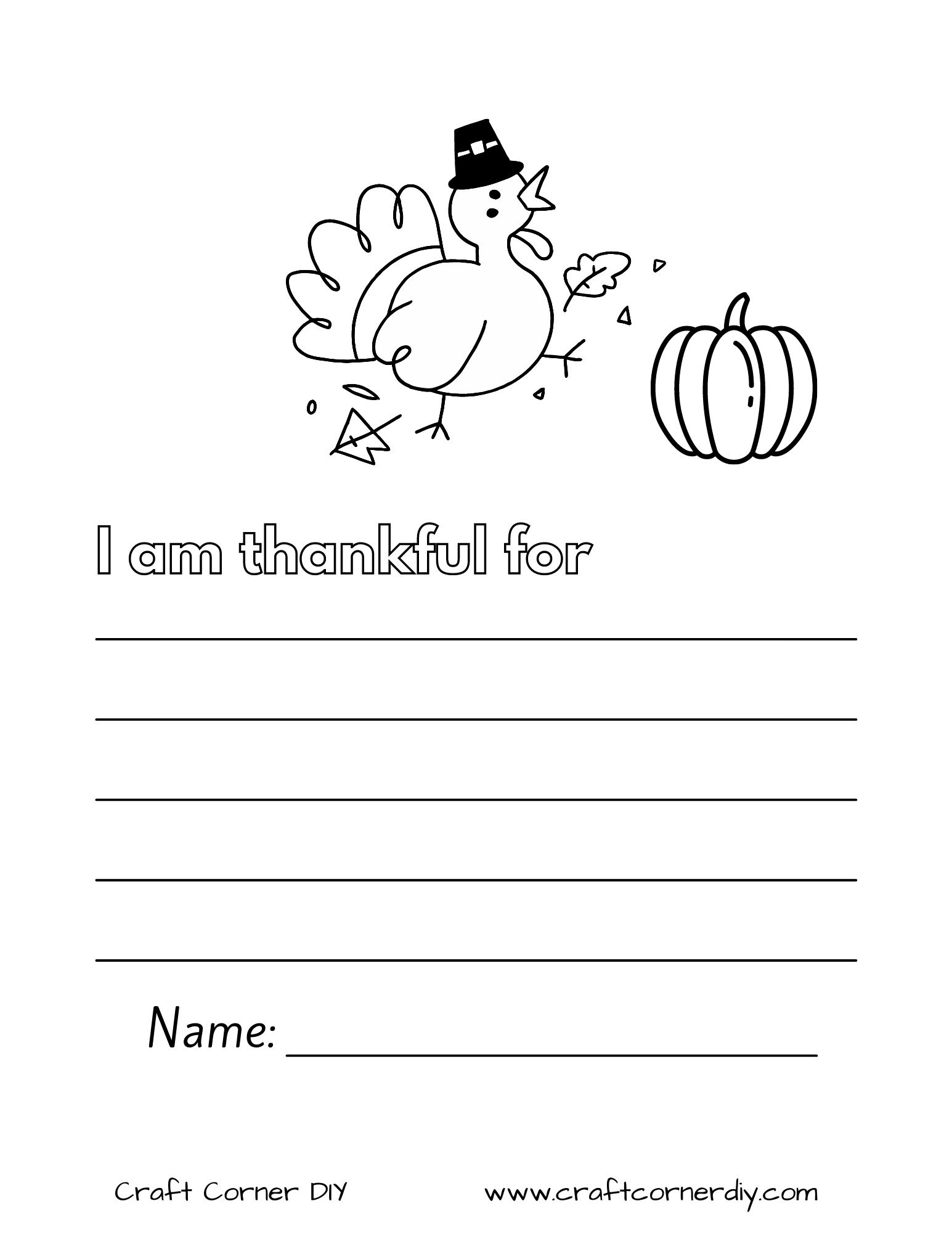 I Am Thankful For&amp;#039; Worksheets Free Printable | Craft Corner Diy in Thanksgiving Crafts And Worksheets