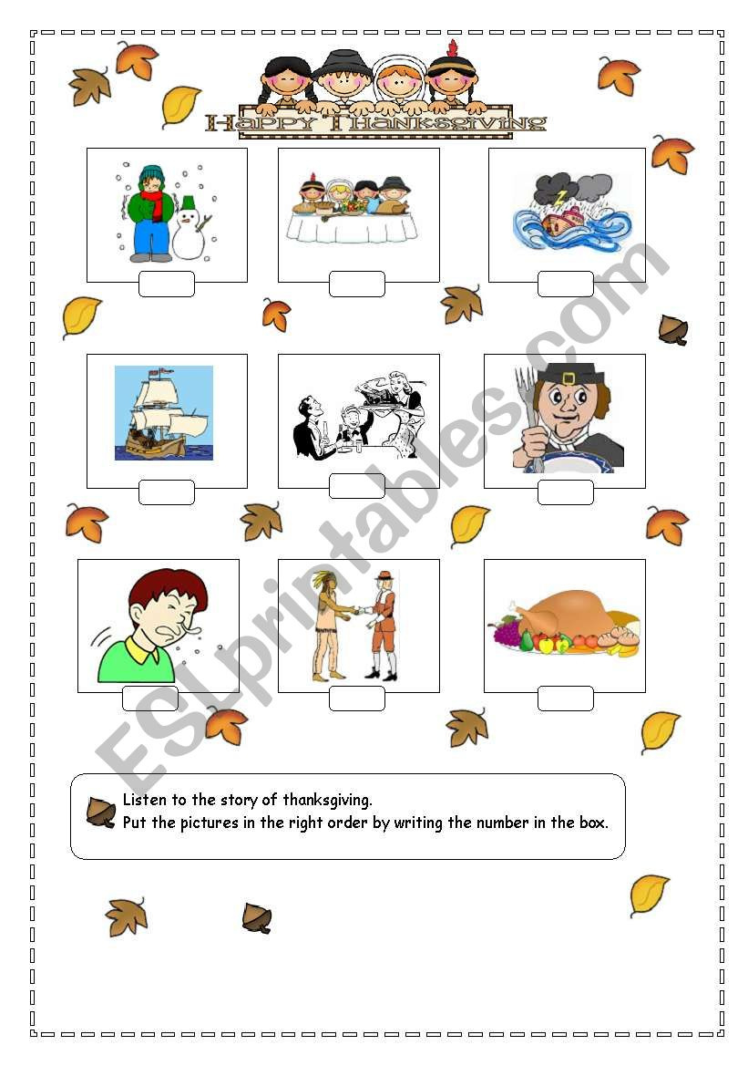 Listen To The Thanksgiving Story. - Esl Worksheetlaura-Jane intended for The Story Of Thanksgiving Worksheet