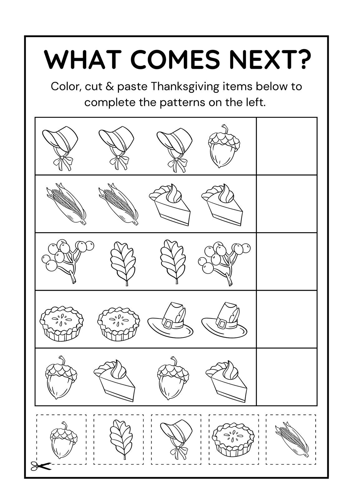 Page 4 - Customize 252+ Thanksgiving Worksheet Templates Online with regard to Thanksgiving Pattern Worksheets