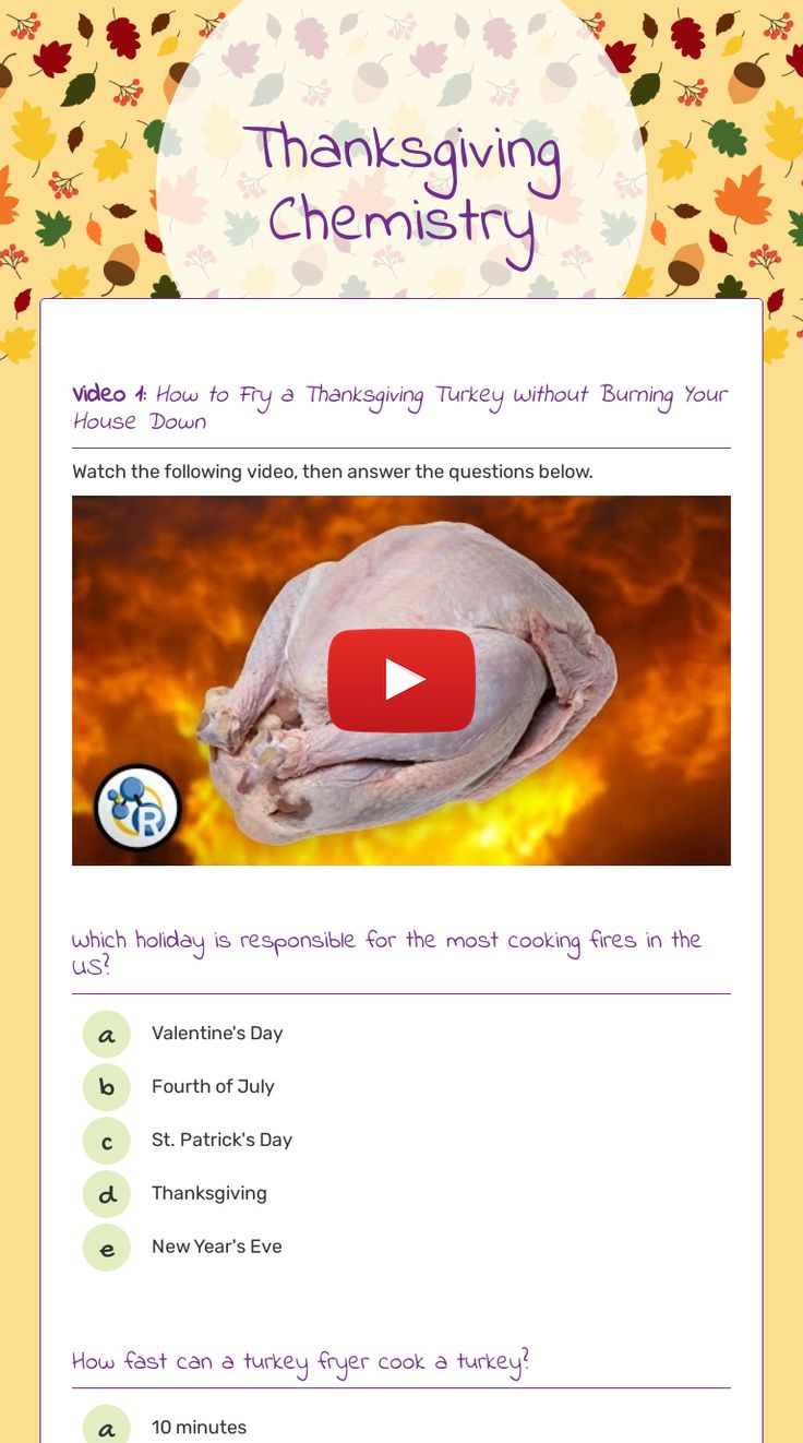 Thanksgiving Chemistry Worksheet throughout Chemistry of Thanksgiving Worksheet