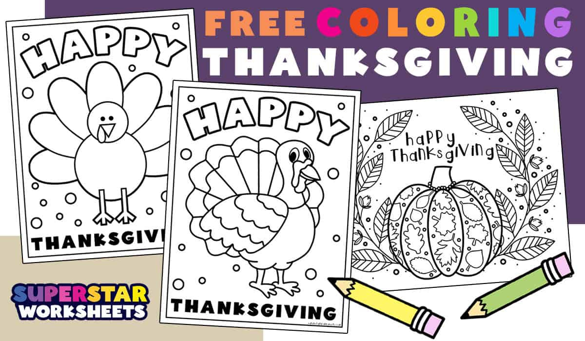 Thanksgiving Coloring Pages - Superstar Worksheets throughout Thanksgiving Worksheet Coloring