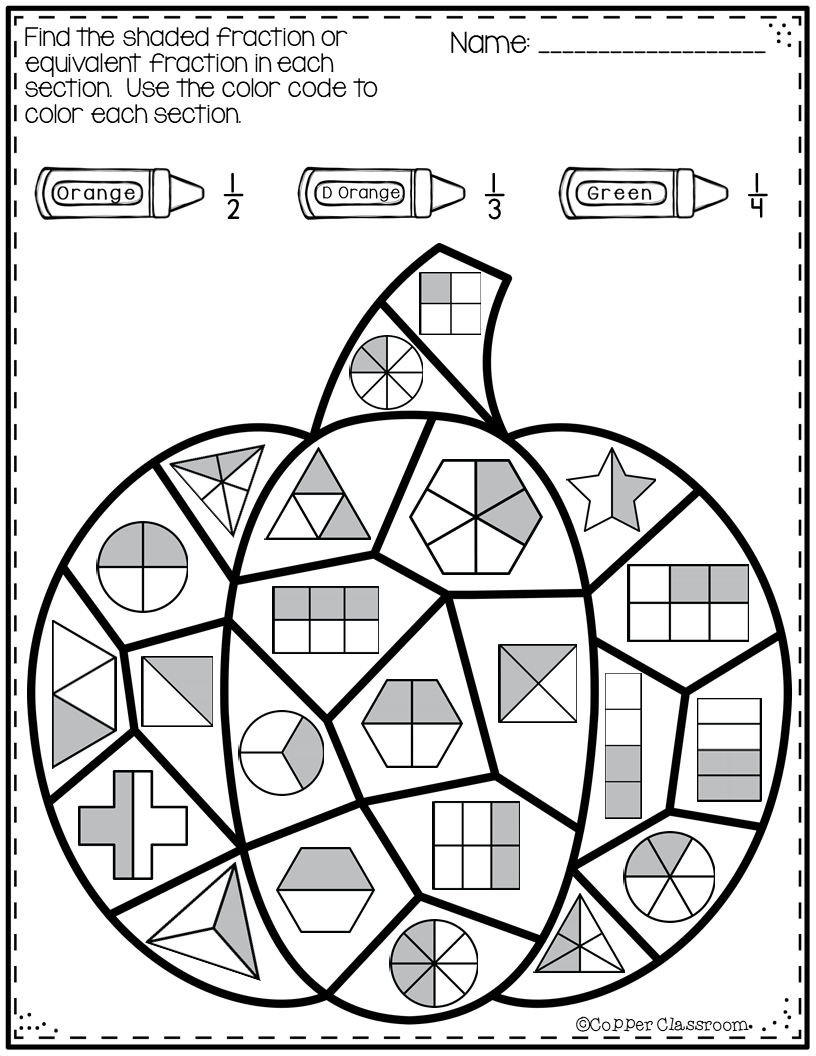 Thanksgiving Comparing, Classifying Fractions/Equivalent Fractions in Thanksgiving Fractions Worksheets