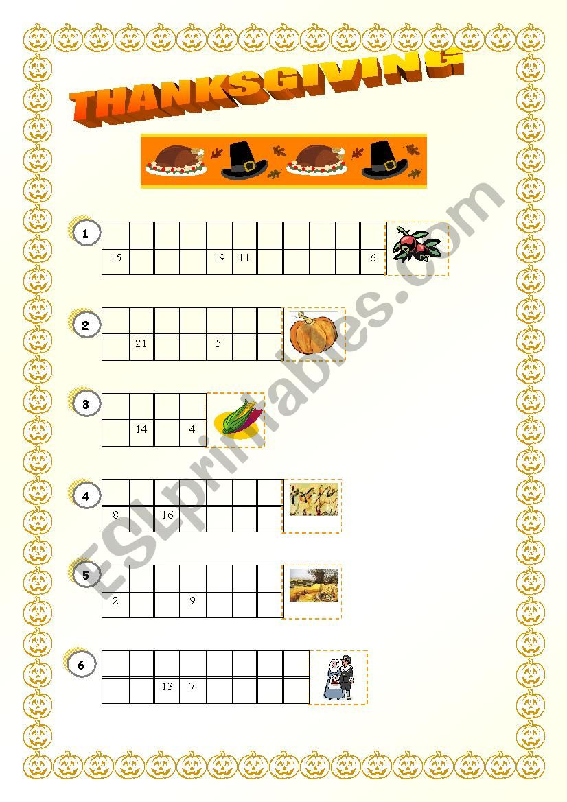 Thanksgiving Cryptogram - Esl Worksheeteve25 with regard to Thanksgiving Cryptogram Worksheet