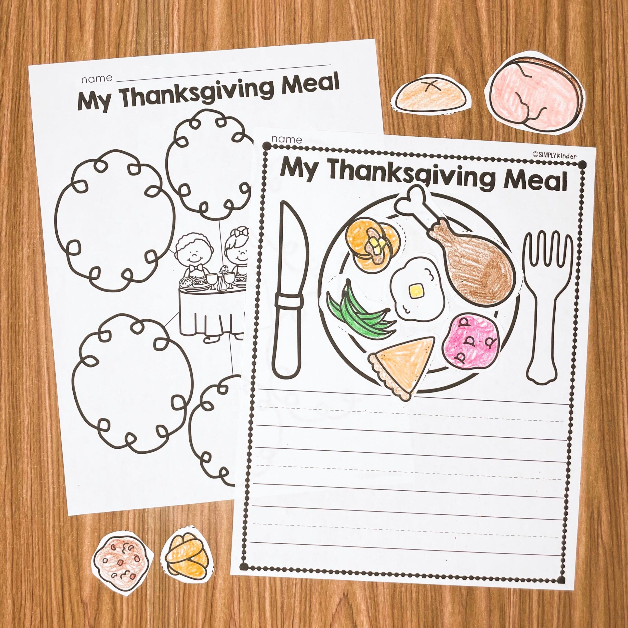 Thanksgiving Dinner Writing Craft - Simply Kinder Plus pertaining to My Thanksgiving Meal Worksheet