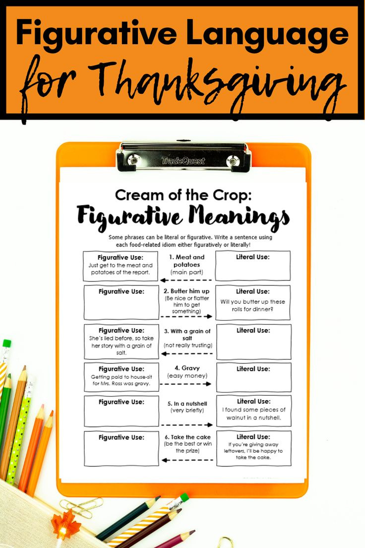 Thanksgiving Figurative Language Activities For Middle School for Thanksgiving Figurative Language Worksheet Answer Key