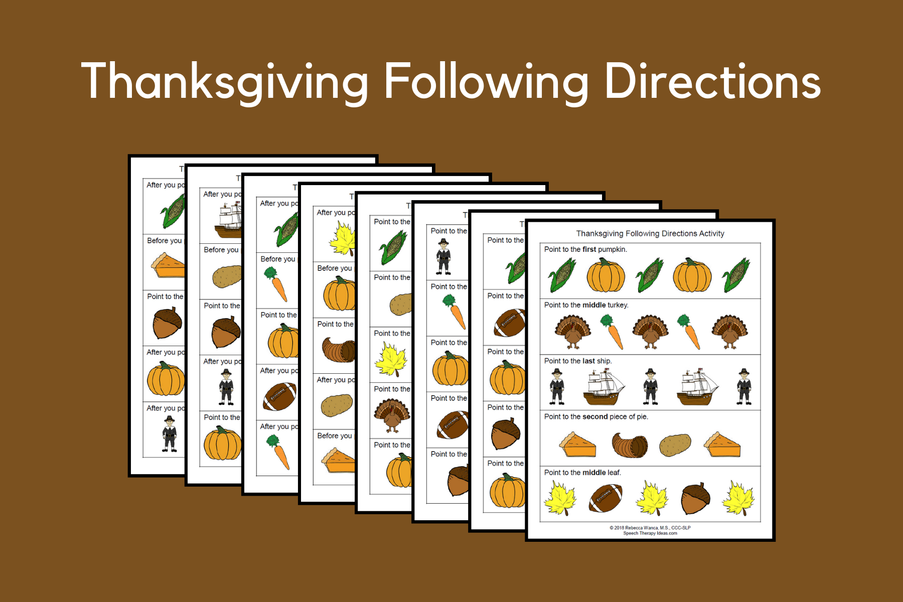 Thanksgiving Following Directions Activity | Speech Therapy Ideas in Thanksgiving Following Directions Worksheet