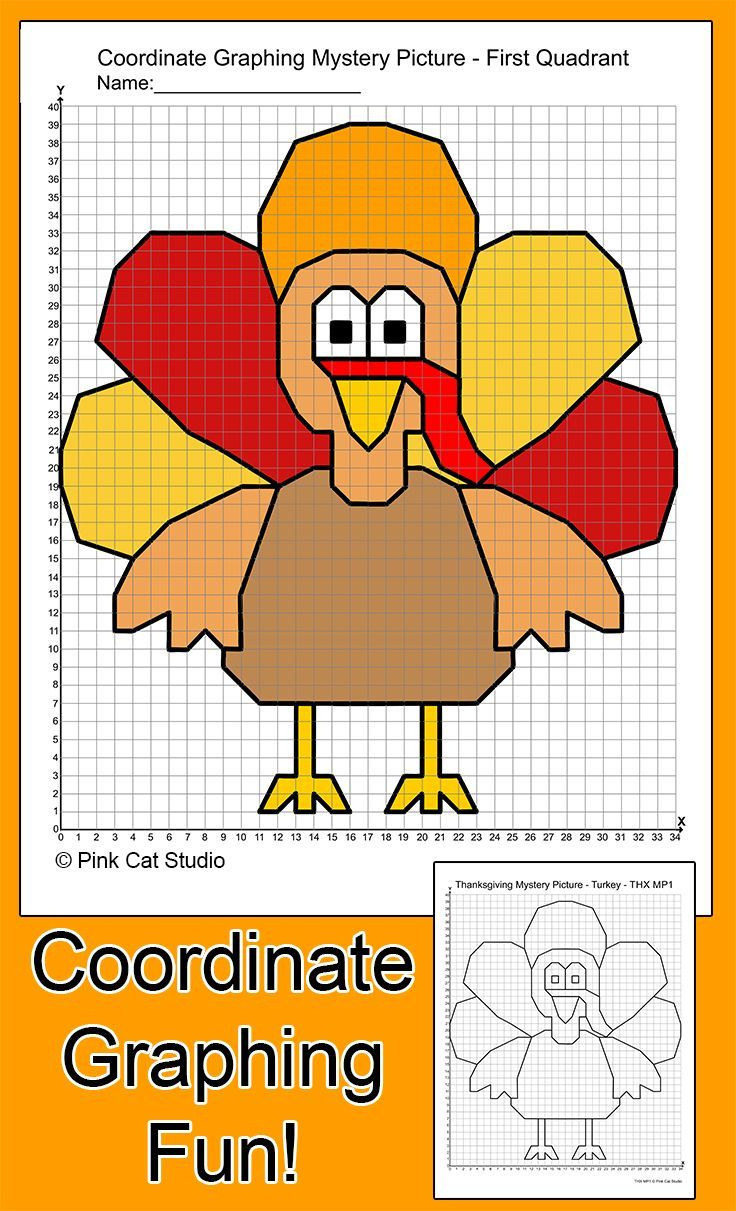 Thanksgiving Graphing Worksheets for Thanksgiving Coordinate Graphing Picture Worksheets