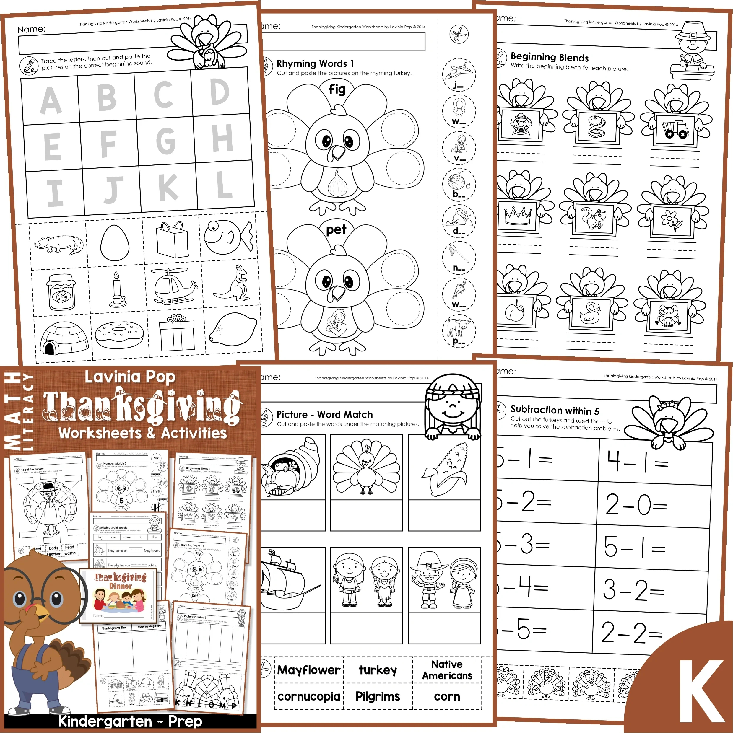 Thanksgiving Kindergarten Worksheets And Activities No Prep with Thanksgiving Kindergarten Worksheets Free