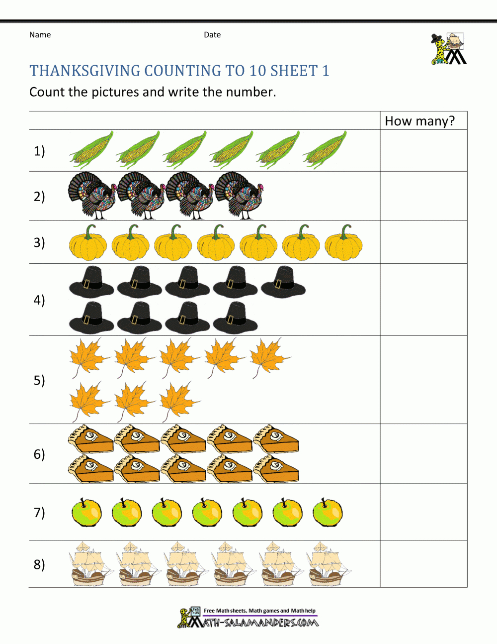 Thanksgiving Math Activities For Kindergarten pertaining to Thanksgiving Math Activity Worksheets