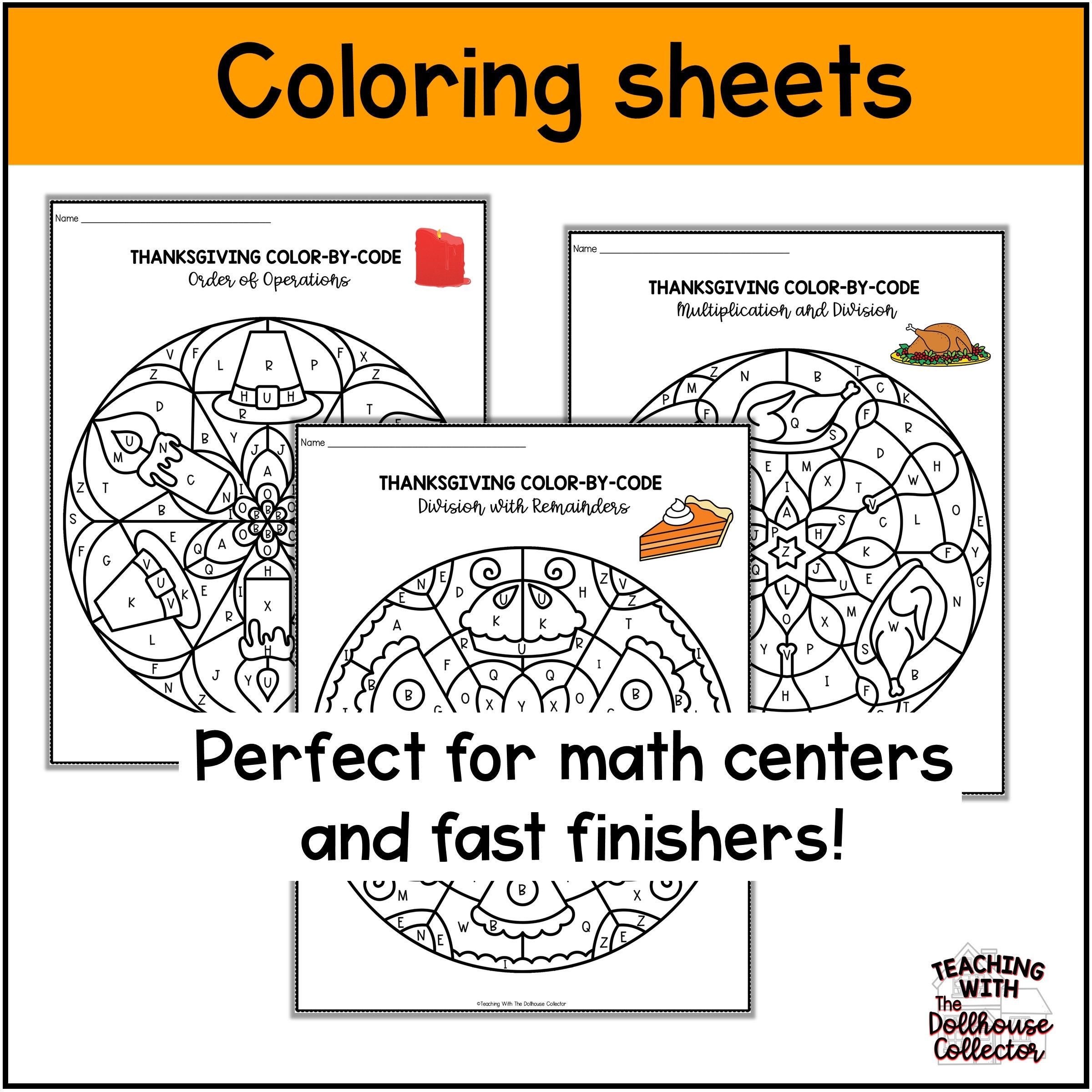 Thanksgiving Math Colorcode Worksheets Colornumber 5Th intended for Thanksgiving Math Coloring Worksheets 5th Grade