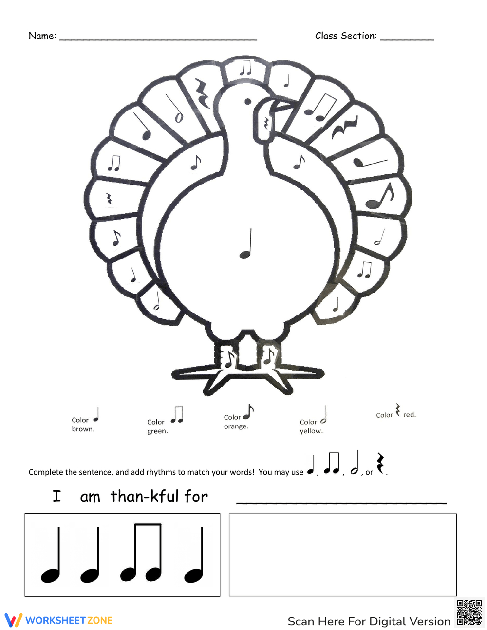 Thanksgiving Music Worksheets regarding Free Thanksgiving Music Worksheets