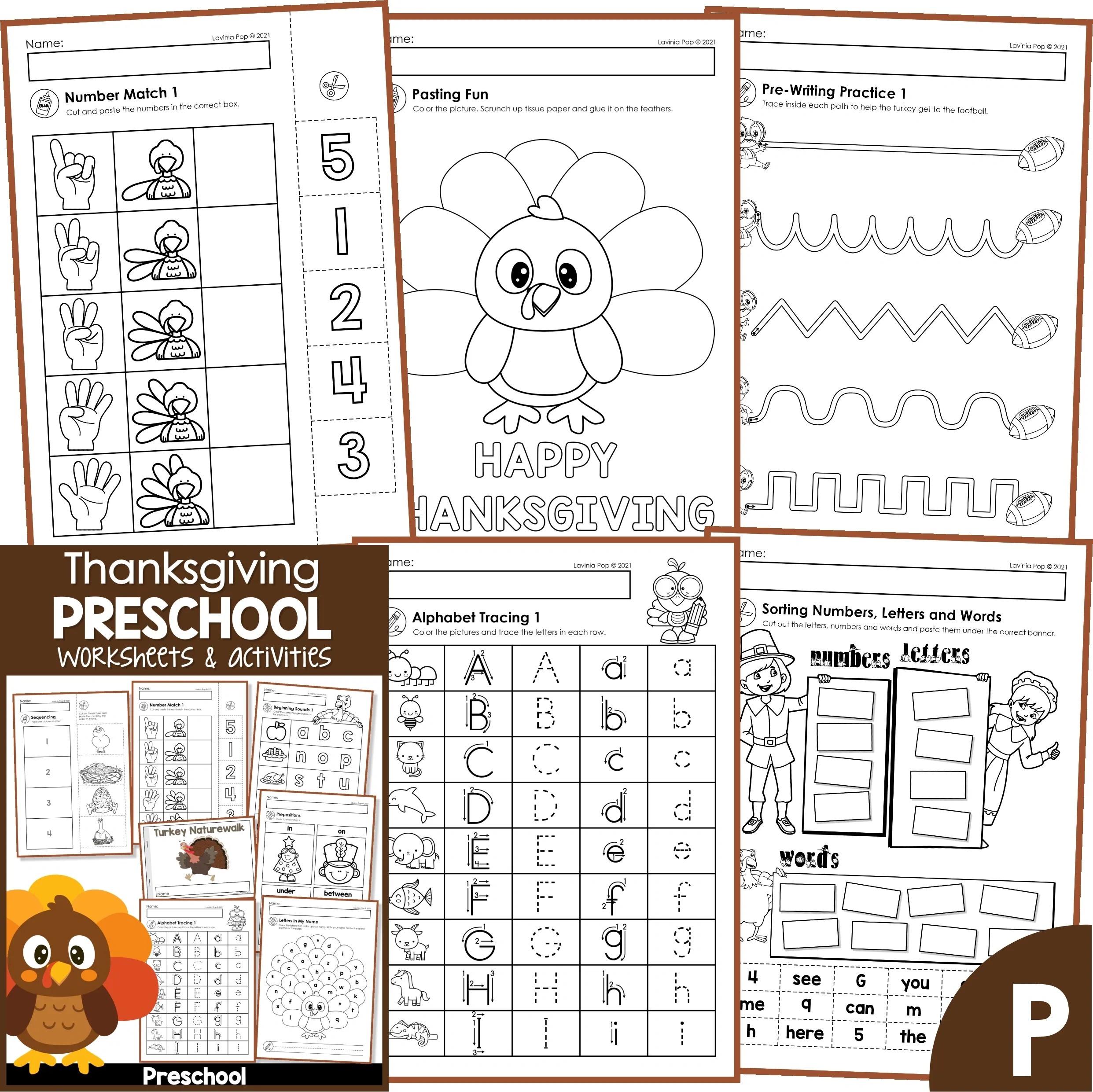 Thanksgiving No Prep Preschool Worksheets &amp;amp; Activities - In My World for Thanksgiving Day Worksheets For Kindergarten