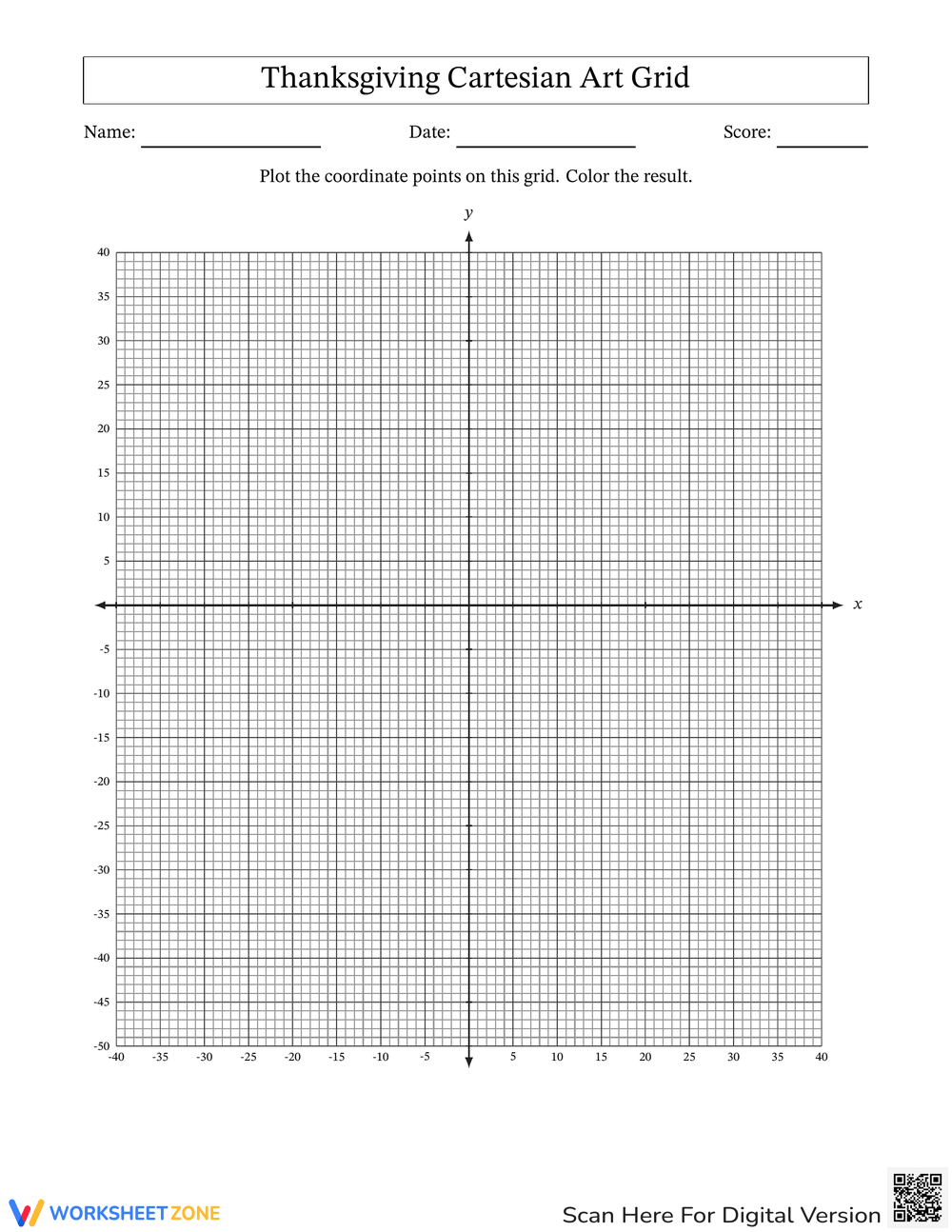 Thanksgiving Plotting Point Worksheets for Thanksgiving Plotting Point Worksheet