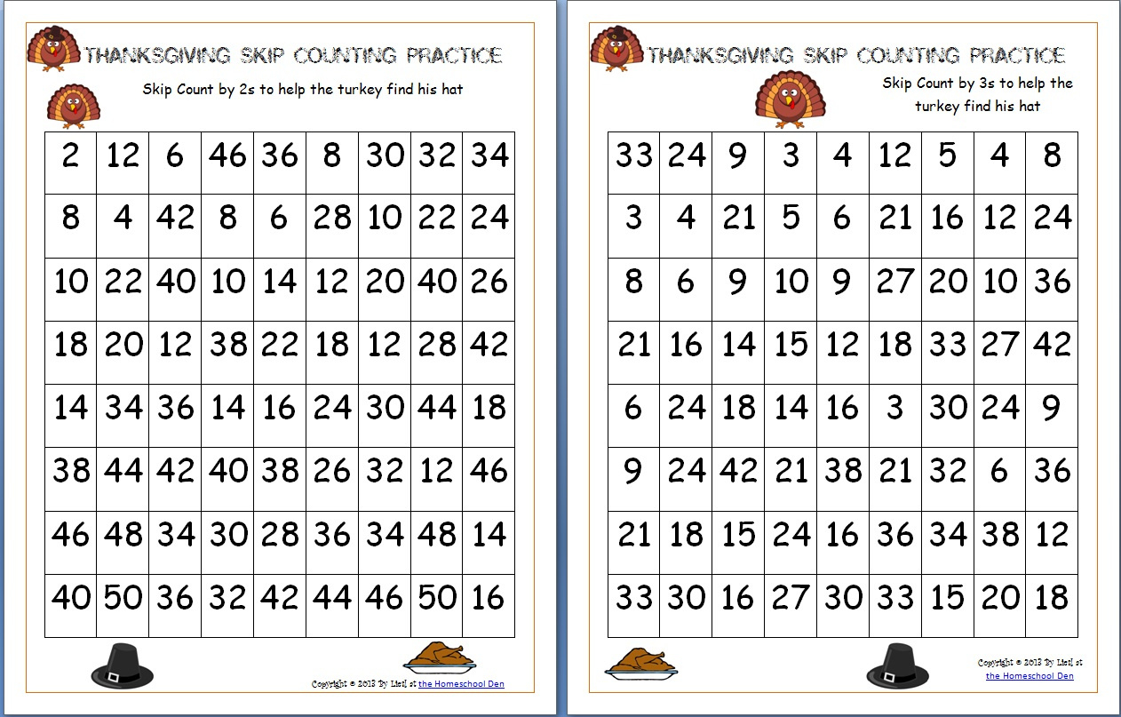 Thanksgiving Skip Counting Mazes 2S, 3S, 5S (Free) - Homeschool Den intended for Free Thanksgiving Math Worksheets For Middle School