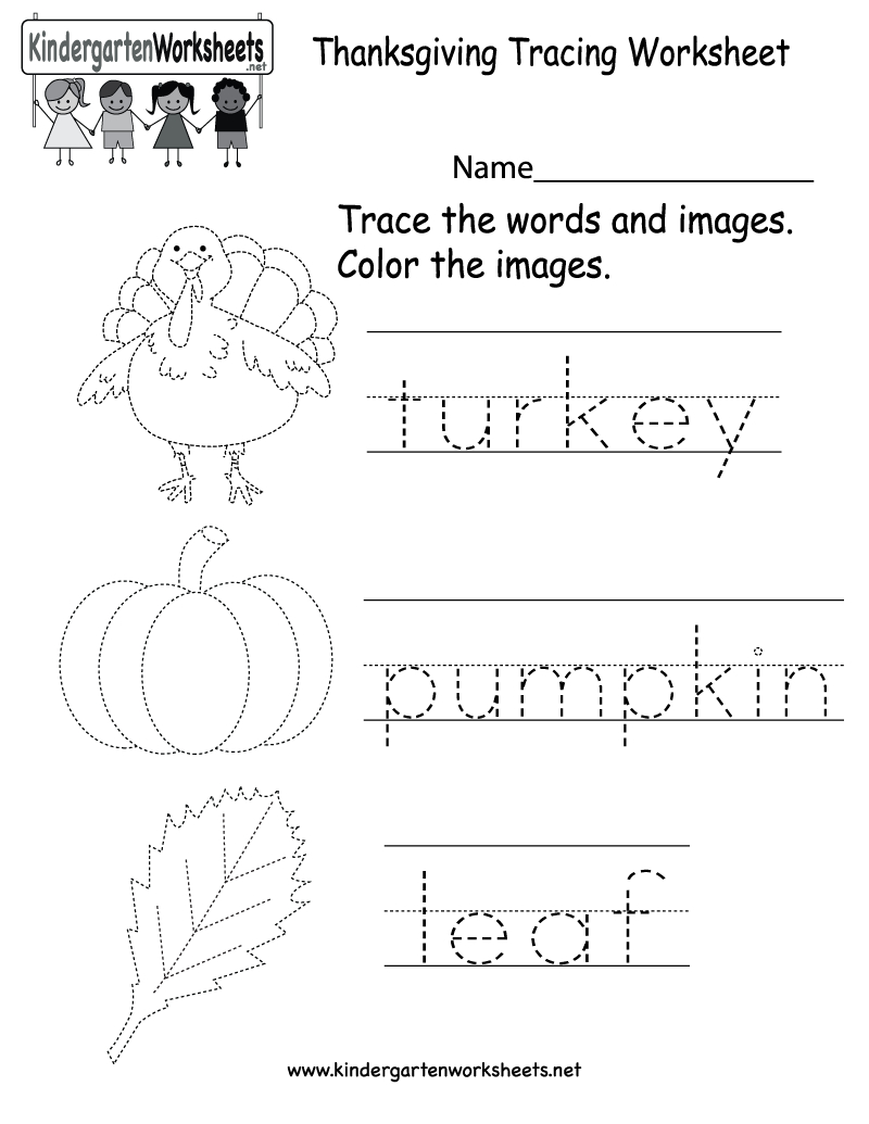 Thanksgiving Tracing Worksheet intended for Thanksgiving Tracing Worksheets