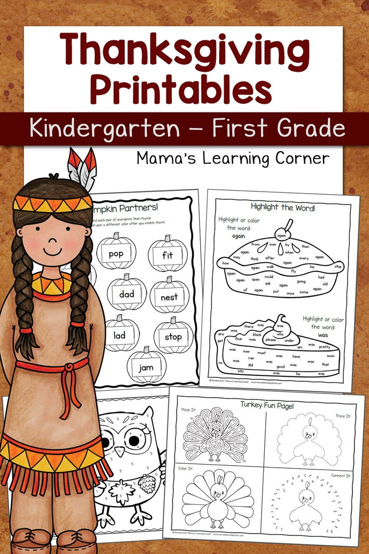 Thanksgiving Worksheets For Kindergarten And First Grade inside Thanksgiving Worksheet 1st Grade