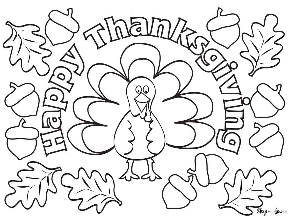 The Cutest Free Turkey Coloring Pages | Skip To My Lou in Thanksgiving Worksheet Coloring