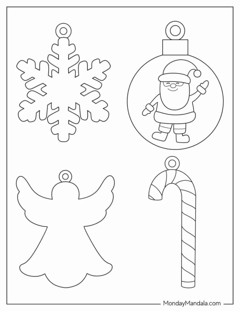 200 Printable Christmas Ornaments (Free Templates) with regard to Christmas Ornaments Worksheets