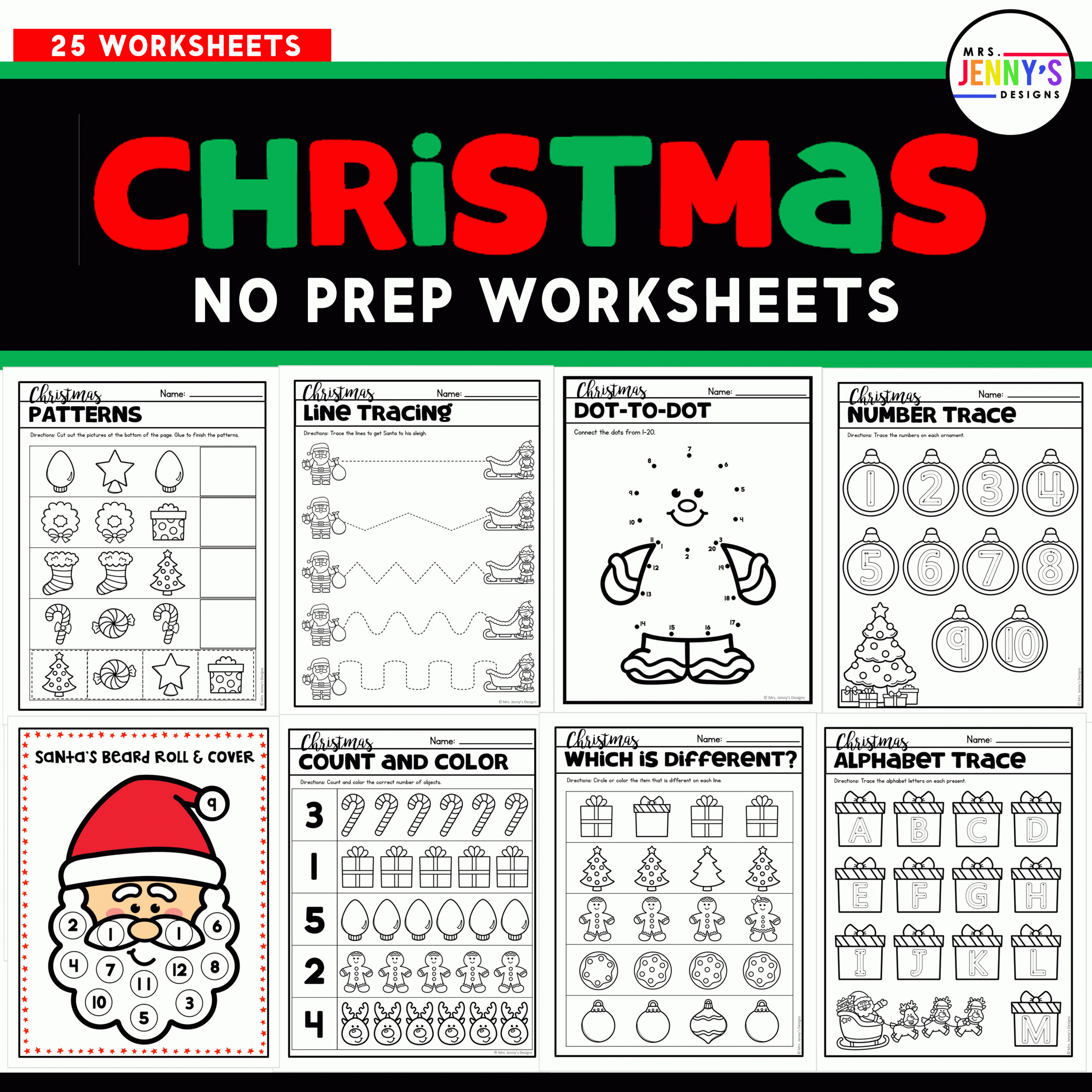 25 Christmas No Prep Worksheets &amp;amp; Activities For Preschool And regarding Preschool Worksheets Christmas