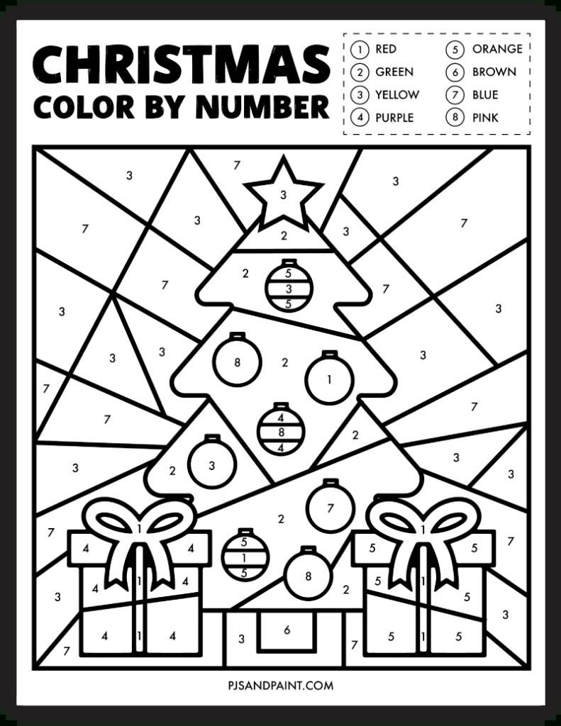 29 Free Printable Christmas Games And Activities - Pjs And Paint regarding Christmas Color by Number Worksheets