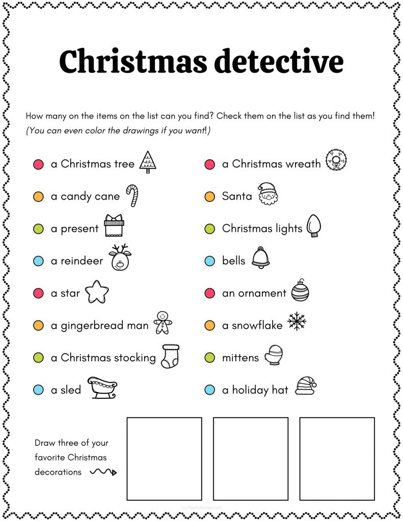 4 Printable Christmas Activities To Try With Your Kids – Playful Notes intended for Printable Christmas Worksheets