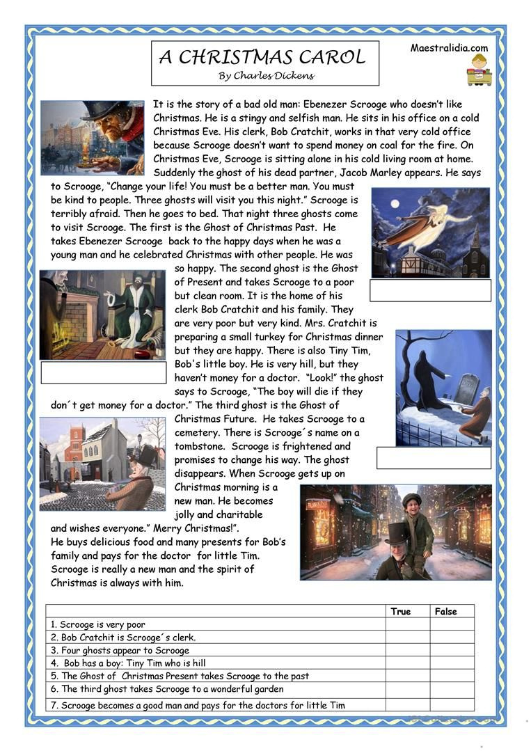 A Christmas Carol | Christmas Reading Comprehension, Reading in A Christmas Carol Worksheets