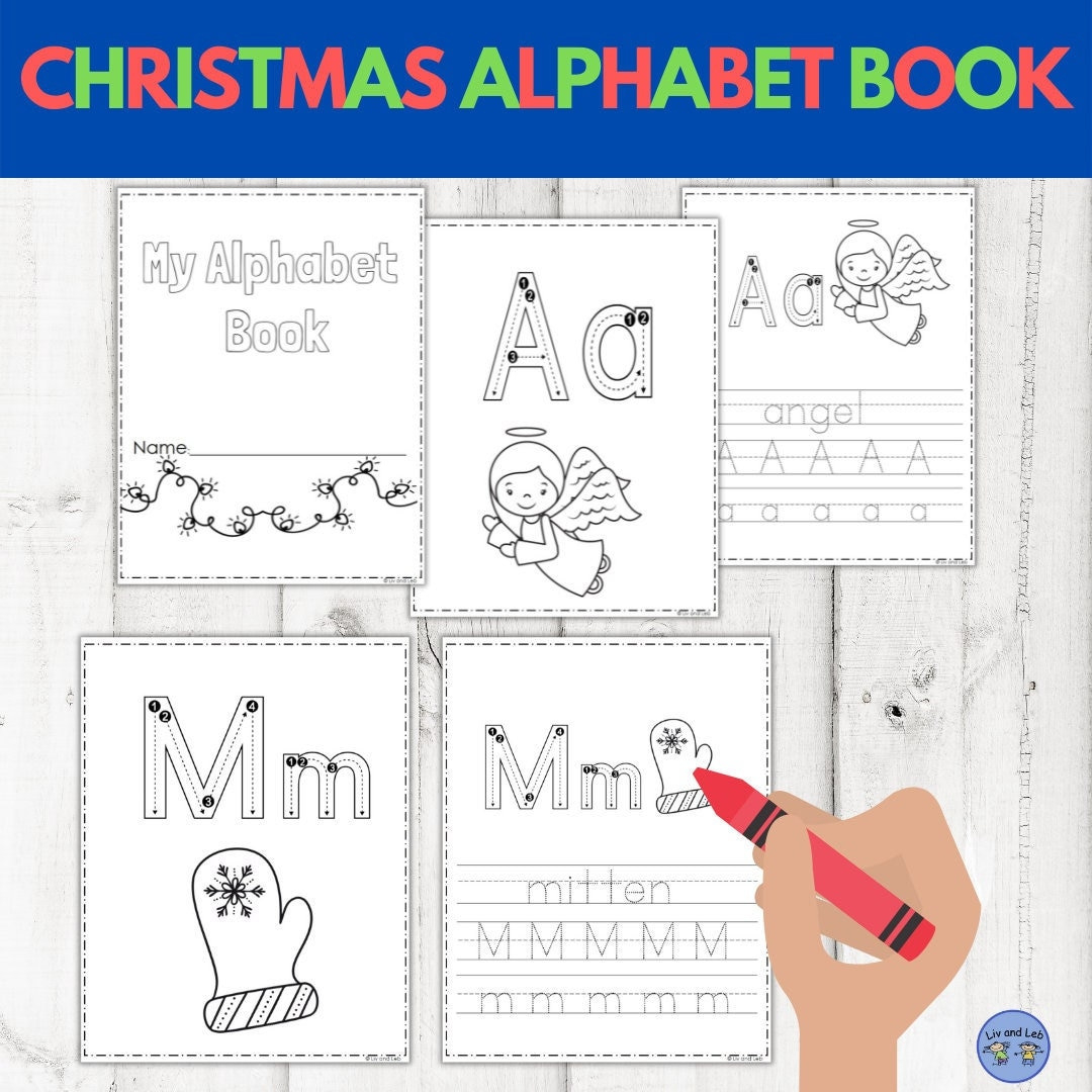 Christmas Alphabet Handwriting Abc Of Christmas Kids Coloring Book regarding Christmas Alphabet Worksheets