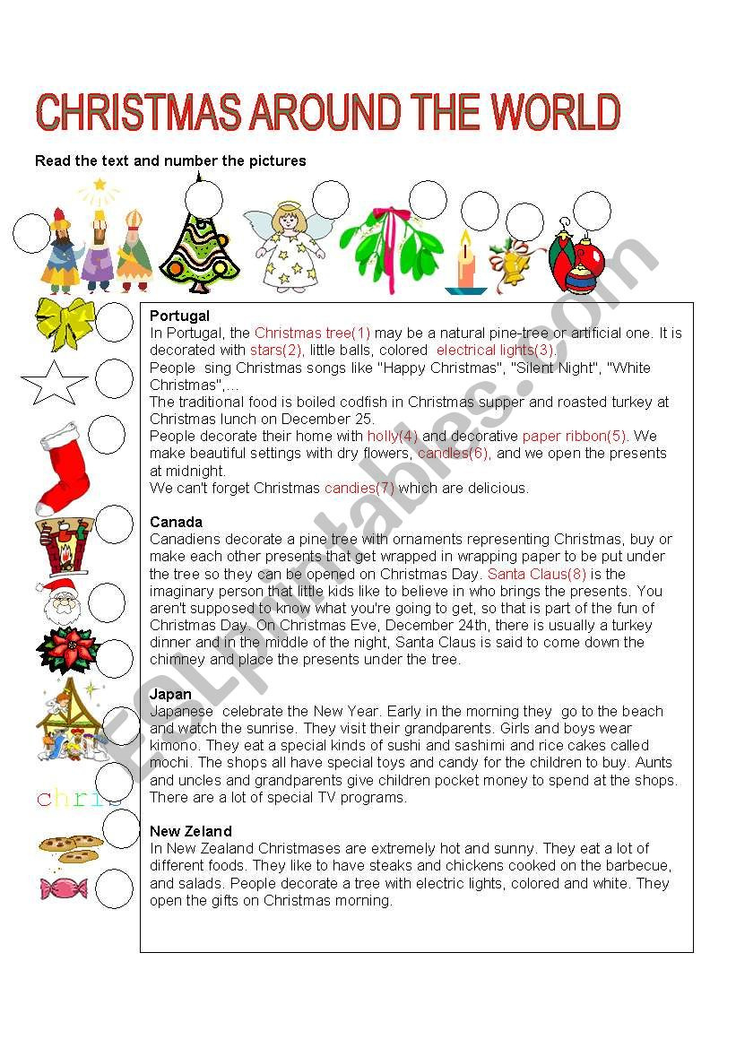 Christmas Around The World - Esl Worksheets.lefevre for Christmas Around The World Worksheets