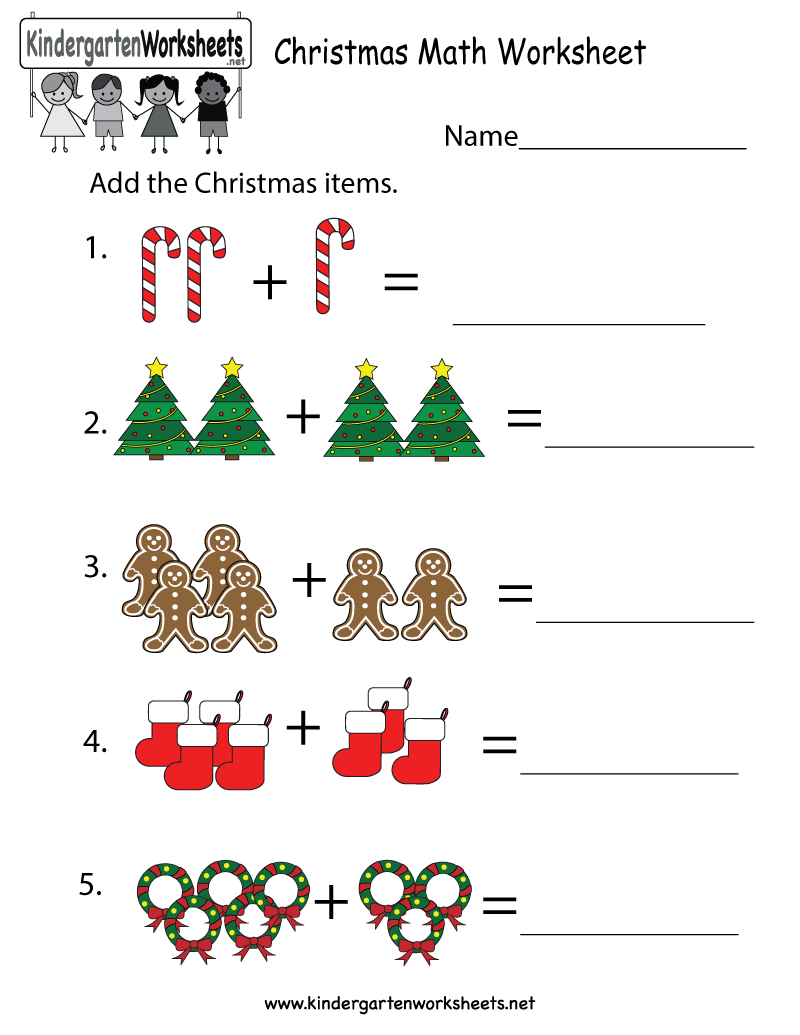 Christmas Coloraddition Worksheet in Christmas Addition Worksheets Kindergarten