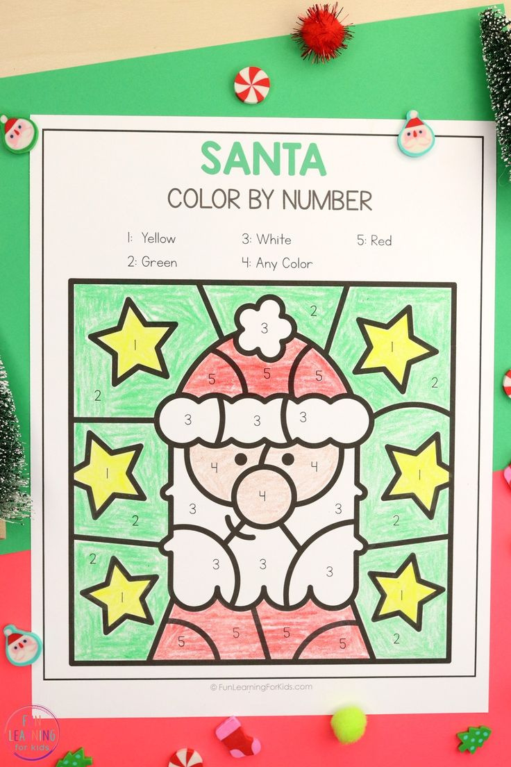 Christmas Colornumber Printable Worksheets for Christmas Worksheets Color By Number