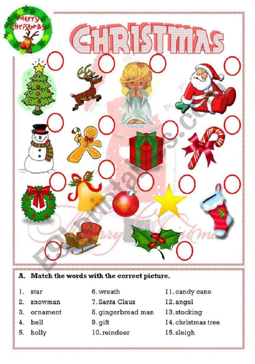 Christmas - Esl Worksheetisaserra throughout Christmas English Worksheets