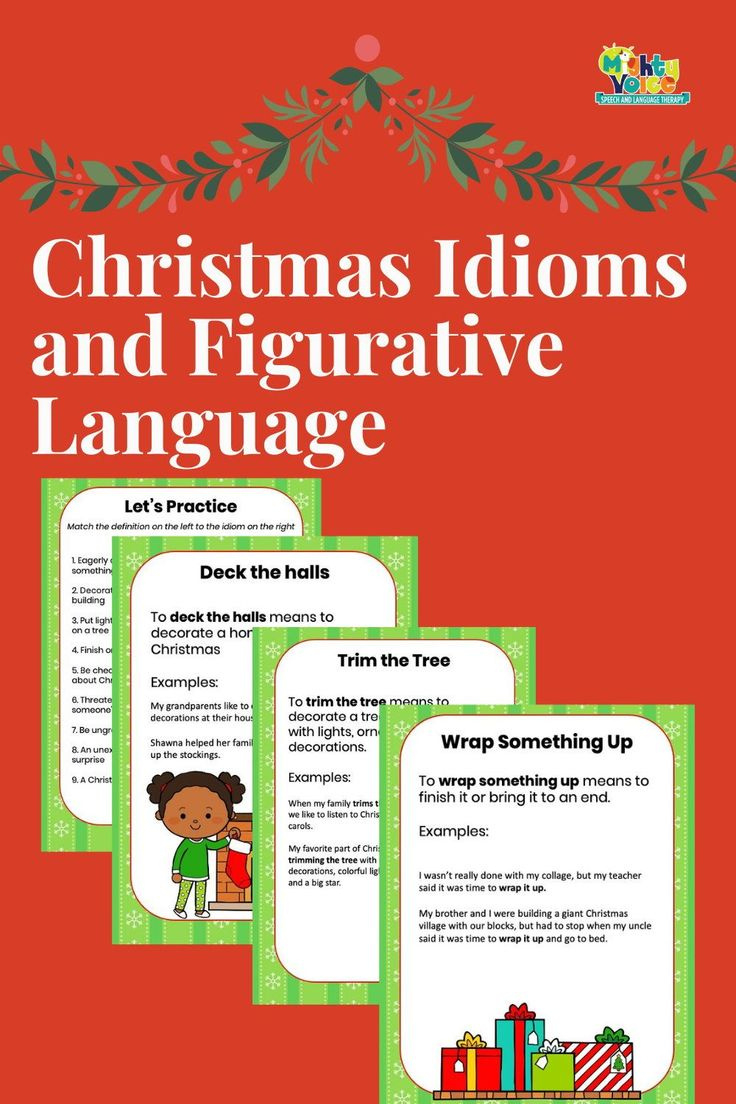 Christmas Idioms And Figurative Language For Speech, Language, And regarding Christmas Figurative Language Worksheets