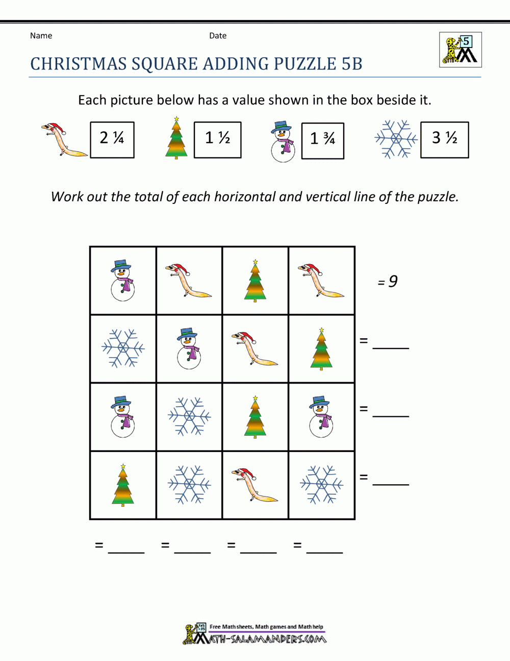 Christmas Math 5Th Grade Worksheets in Christmas Worksheets For 4Th Graders